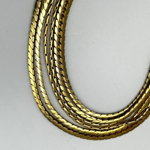 Patrizia Pepe Made in Italy Multistrand Gold Tone Chain Necklace Statement 54in - Picture 5 of 11